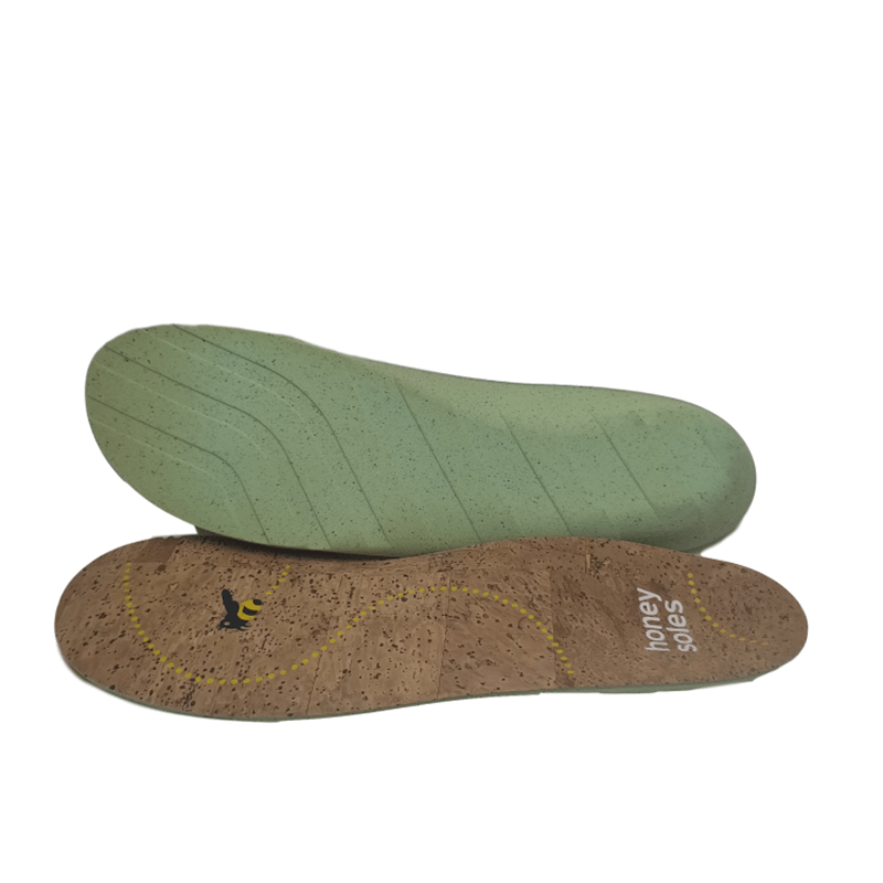 Амортизираща възглавница за плантарен фасциит Вмъква коркова отпечатана стелка за обувки
